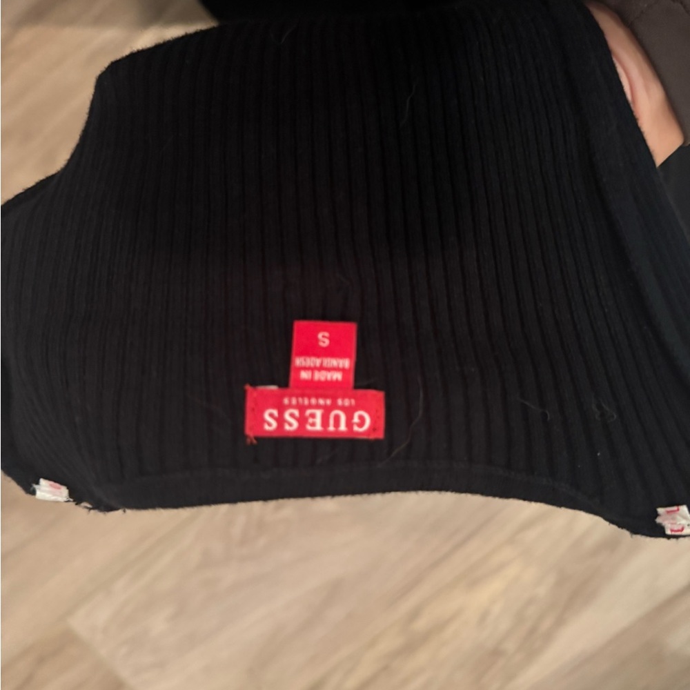 GUESS Women's Black Ribbed Turtleneck Sweater